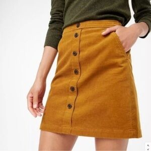 J. Crew corduroy aline button front mini skirt. BNWT size 6. Never worn